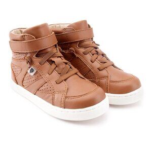 Old Soles Boys Start Up Leather High-Top Shoes – Size US 8 (EU 24), Tan